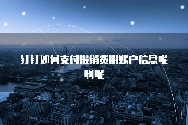 钉钉如何支付报销费用账户信息呢啊呢