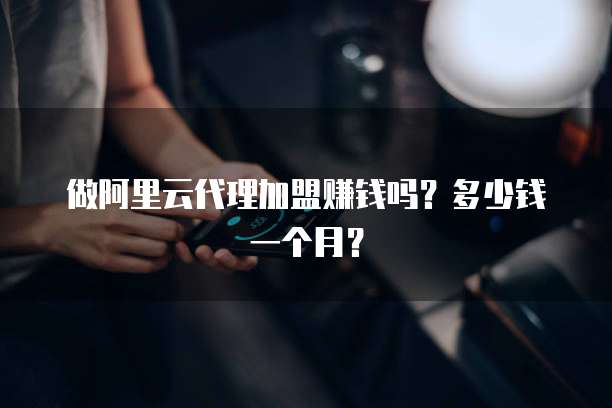 做阿里云代理加盟赚钱吗?多少钱一个月?