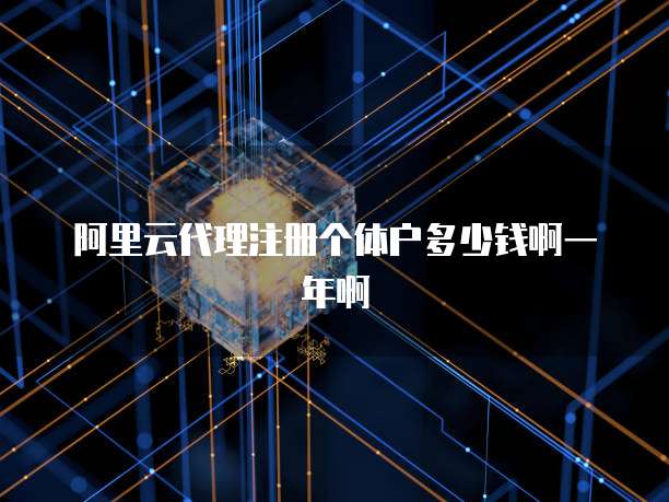 阿里云代理注册个体户多少钱啊一年啊