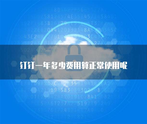 钉钉一年多少费用算正常使用呢