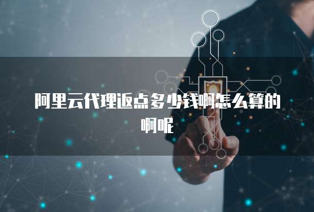 阿里云代理返点多少钱啊怎么算的啊呢