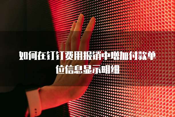 如何在钉钉费用报销中增加付款单位信息显示明细