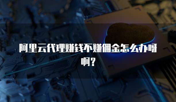 阿里云代理赚钱不赚佣金怎么办呀啊?
