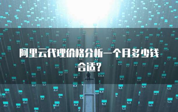 阿里云代理价格分析一个月多少钱合适?