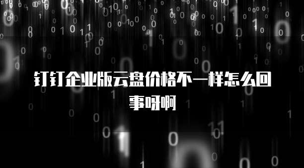 钉钉企业版云盘价格不一样怎么回事呀啊