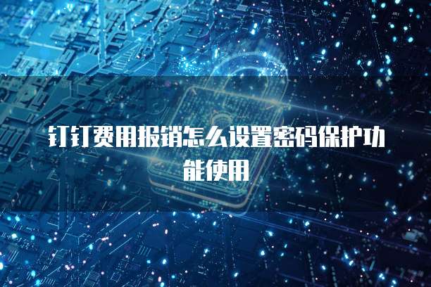 钉钉费用报销怎么设置密码保护功能使用