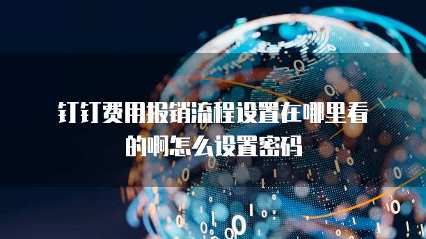 钉钉费用报销流程设置在哪里看的啊怎么设置密码