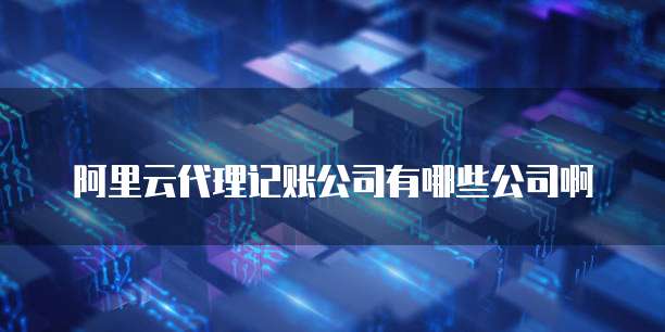 阿里云代理记账公司有哪些公司啊