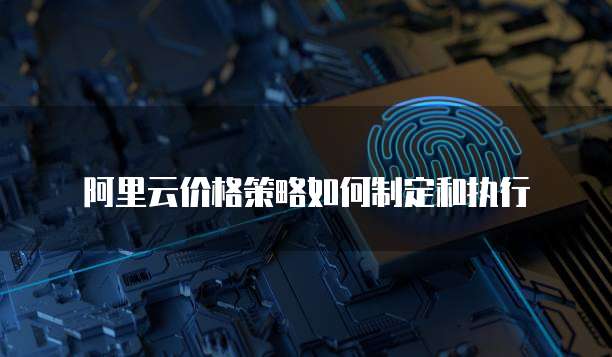 阿里云价格策略如何制定和执行