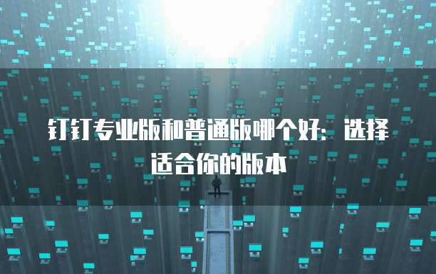 钉钉专业版和普通版哪个好:选择适合你的版本