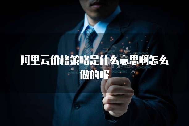 阿里云价格策略是什么意思啊怎么做的呢