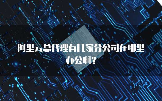 阿里云总代理有几家分公司在哪里办公啊?