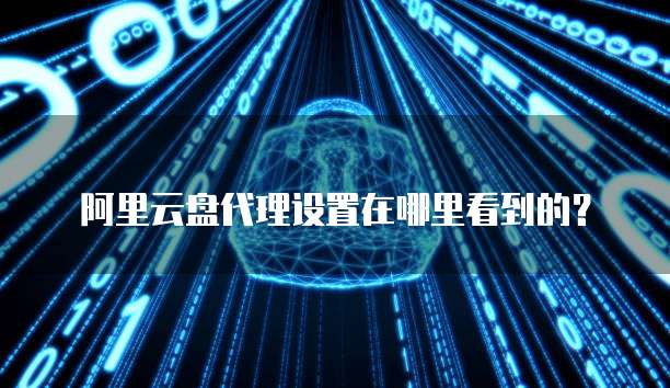阿里云盘代理设置在哪里看到的?