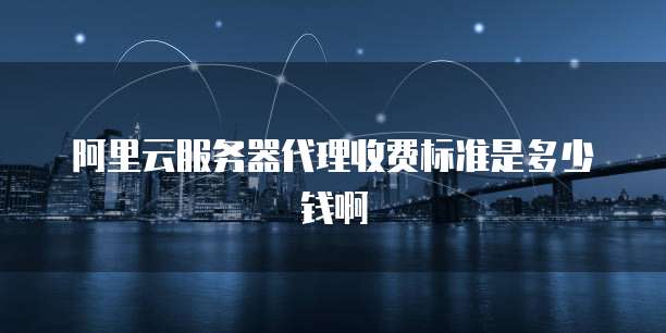 阿里云服务器代理收费标准是多少钱啊