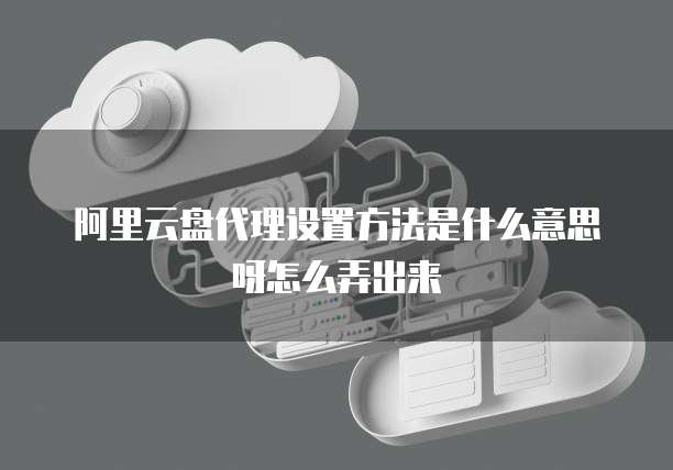 阿里云盘代理设置方法是什么意思呀怎么弄出来