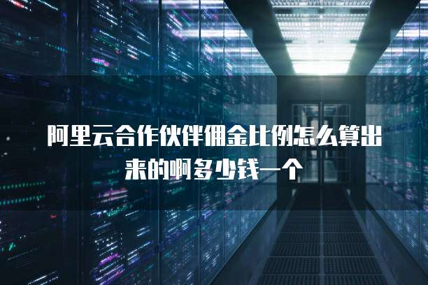 阿里云合作伙伴佣金比例怎么算出来的啊多少钱一个