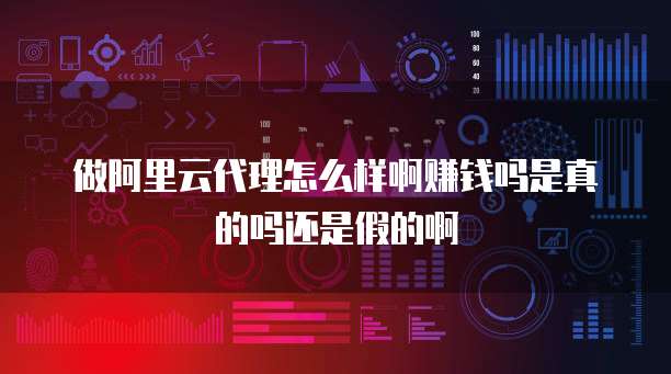 做阿里云代理怎么样啊赚钱吗是真的吗还是假的啊