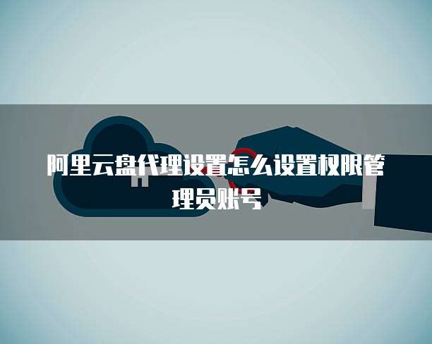阿里云盘代理设置怎么设置权限管理员账号
