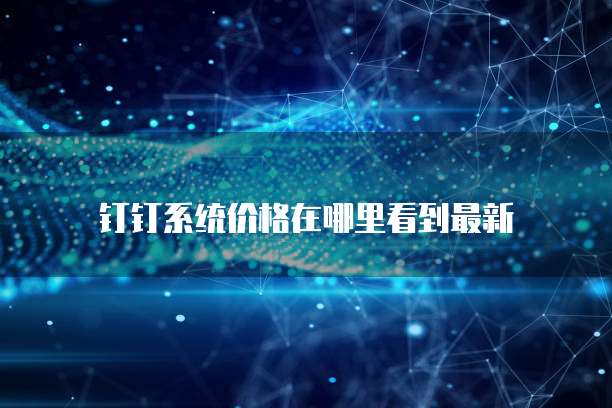 钉钉系统价格在哪里看到最新