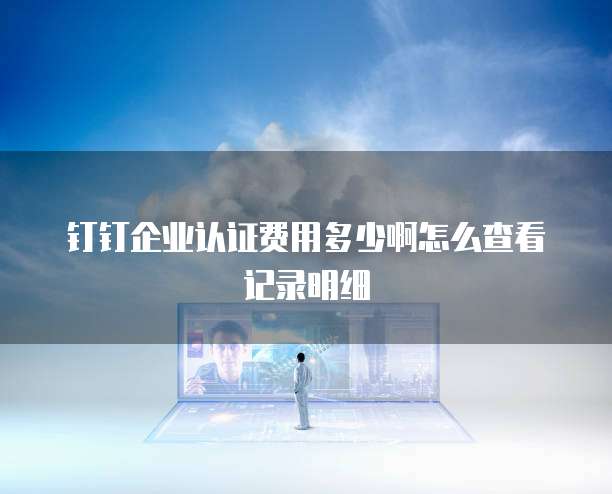 钉钉企业认证费用多少啊怎么查看记录明细