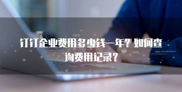 钉钉企业费用多少钱一年？如何查询费用记录？