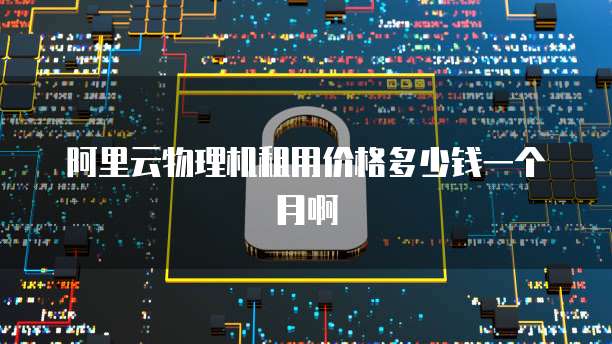阿里云物理机租用价格多少钱一个月啊