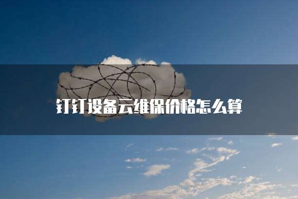 钉钉设备云维保价格怎么算