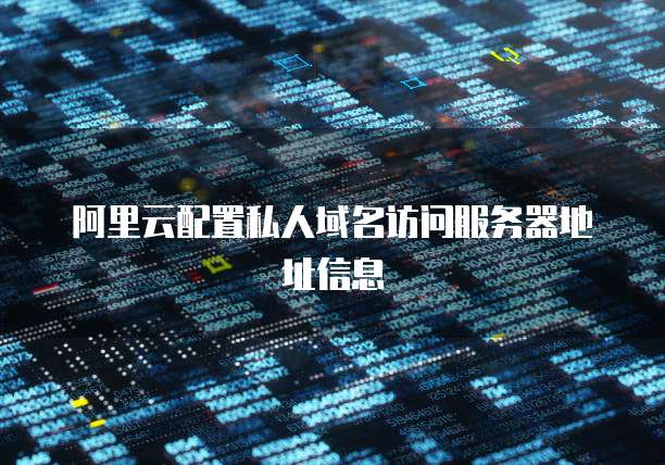 阿里云配置私人域名访问服务器地址信息