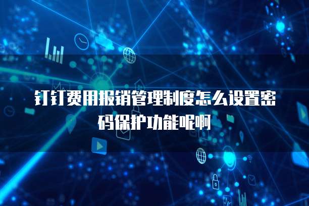 钉钉费用报销管理制度怎么设置密码保护功能呢啊