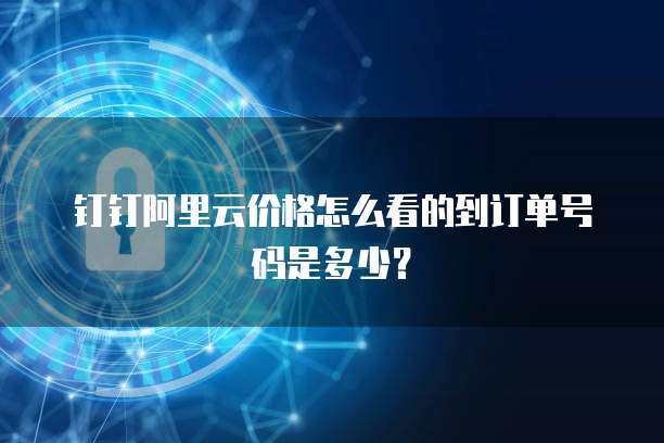 钉钉阿里云价格怎么看的到订单号码是多少?