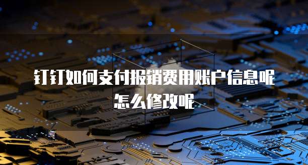 钉钉如何支付报销费用账户信息呢怎么修改呢