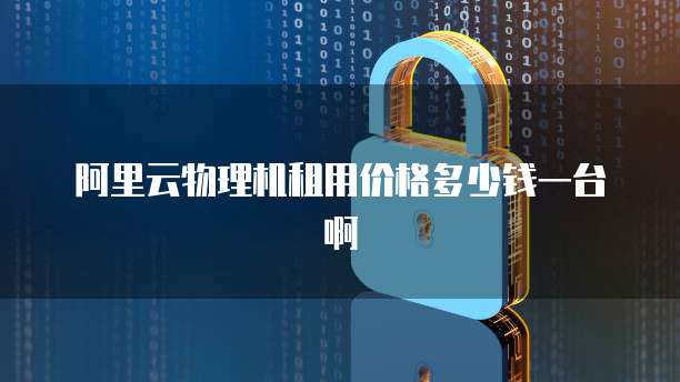 阿里云物理机租用价格多少钱一台啊