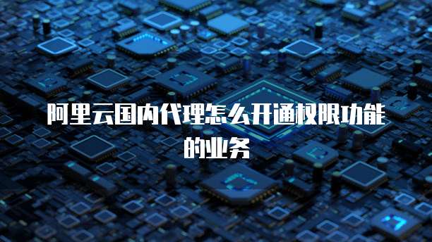 阿里云国内代理怎么开通权限功能的业务