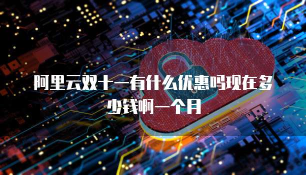阿里云双十一有什么优惠吗现在多少钱啊一个月