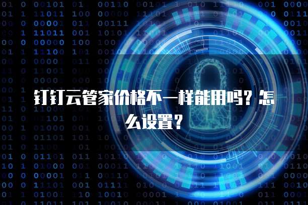 钉钉云管家价格不一样能用吗?怎么设置?