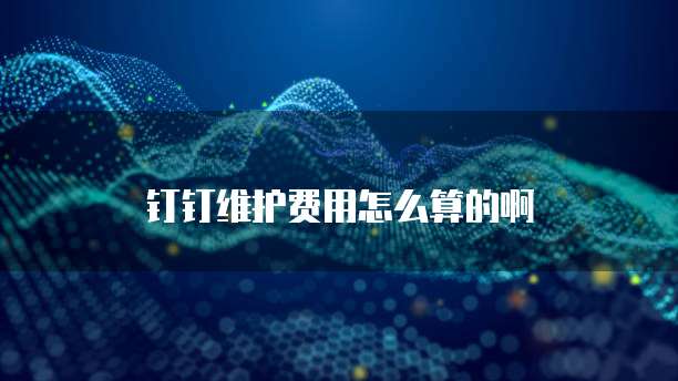 钉钉维护费用怎么算的啊
