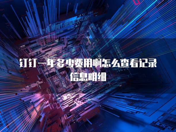 钉钉一年多少费用啊怎么查看记录信息明细