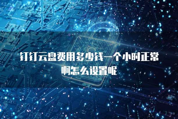 钉钉云盘费用多少钱一个小时正常啊怎么设置呢