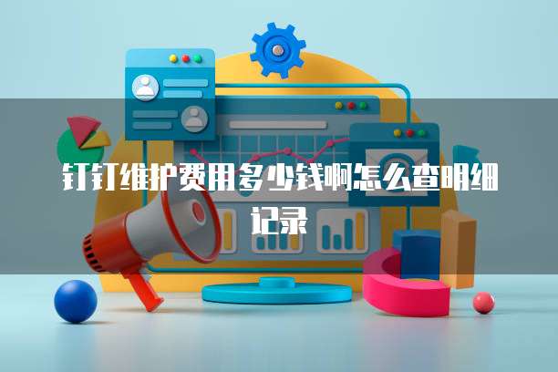 钉钉维护费用多少钱啊怎么查明细记录