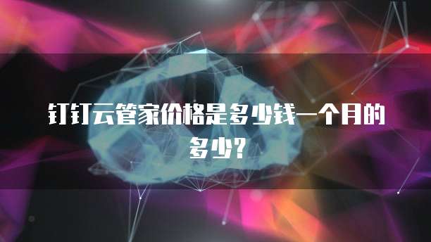 钉钉云管家价格是多少钱一个月的多少?