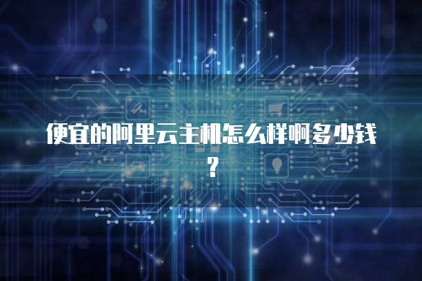 便宜的阿里云主机怎么样啊多少钱?