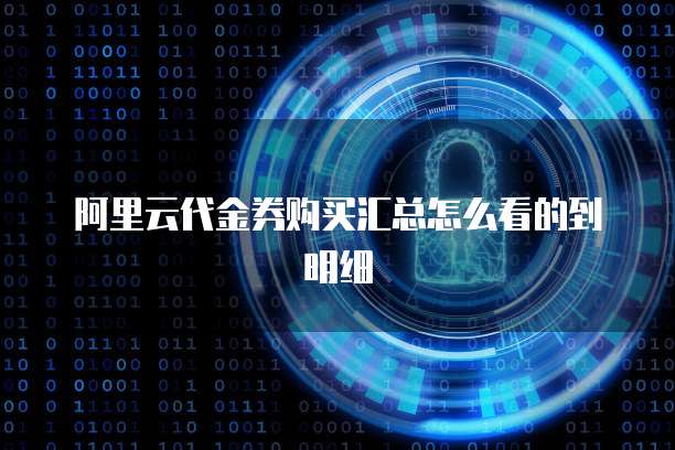 阿里云代金券购买汇总怎么看的到明细
