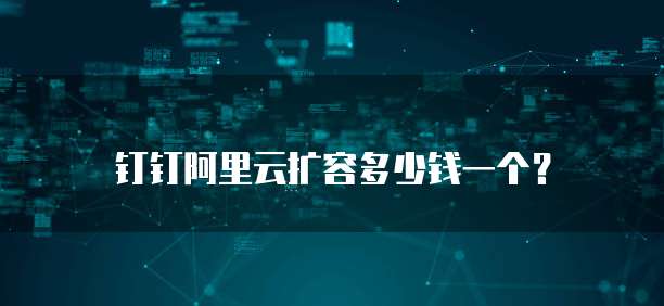 钉钉阿里云扩容多少钱一个?