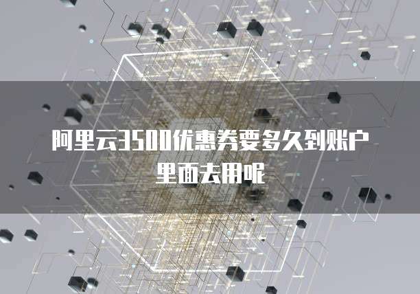 阿里云3500优惠券要多久到账户里面去用呢