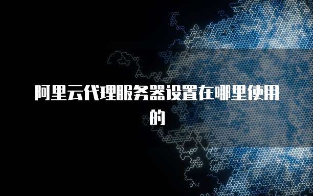 阿里云代理服务器设置在哪里使用的