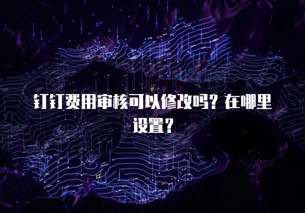 钉钉费用审核可以修改吗?在哪里设置?