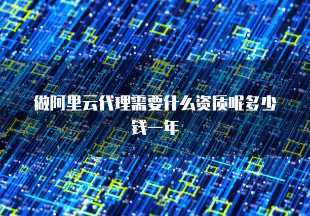做阿里云代理需要什么资质呢多少钱一年