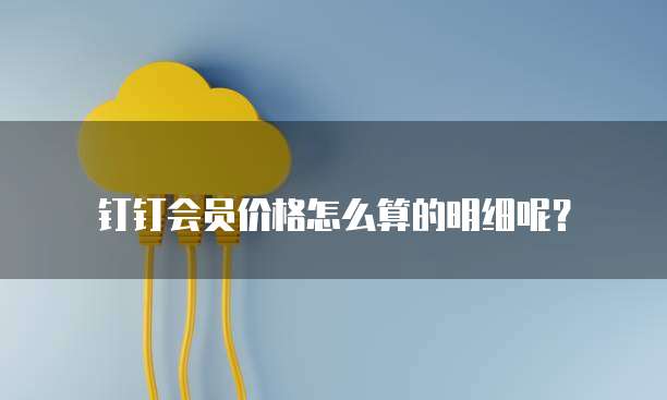 钉钉会员价格怎么算的明细呢?