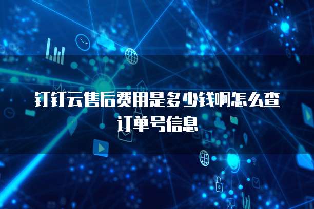 钉钉云售后费用是多少钱啊怎么查订单号信息