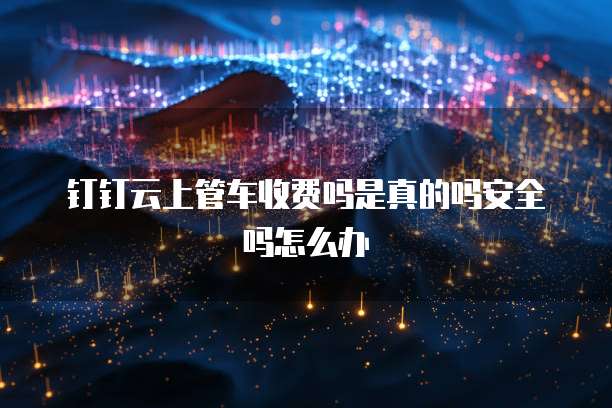 钉钉云上管车收费吗是真的吗安全吗怎么办